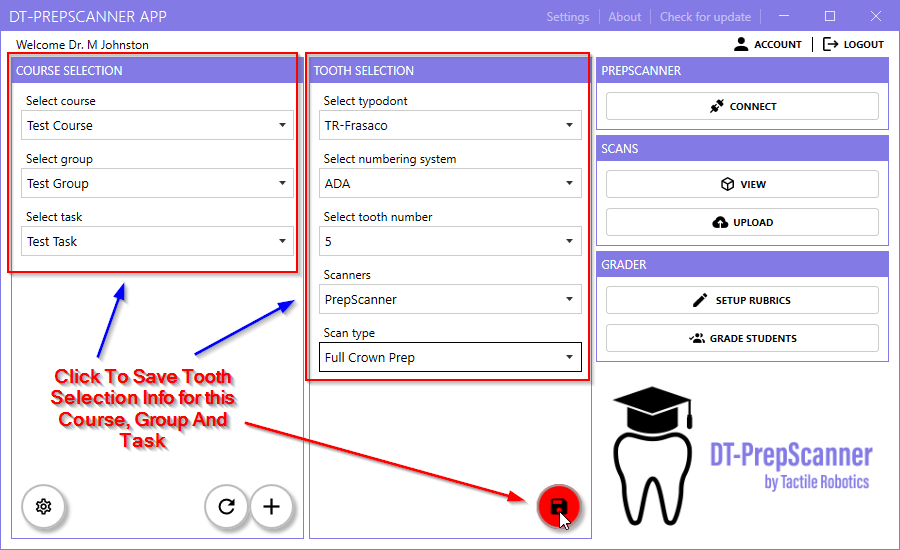Tooth Selection Save All Info